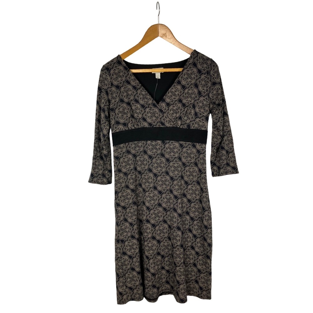 NWTs Ann Taylor LOFT Women's Print V-Neck Dress Size 6 Empire Waist Career